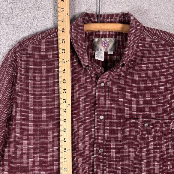 Territory Ahead Flannel Shirt Men’s Size L Burgundy White Textured - Picture 7 of 16